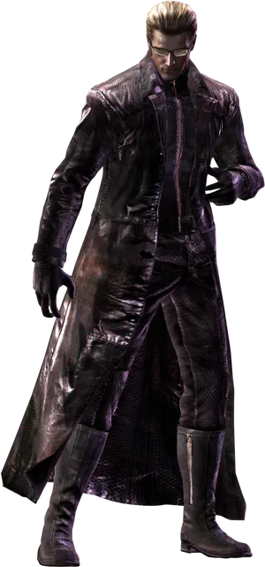 Stylish Video Game Character Leather Coat PNG Image