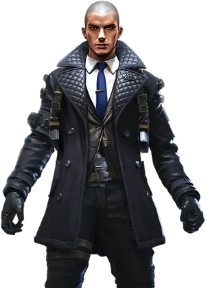 Stylish Video Game Character PNG Image