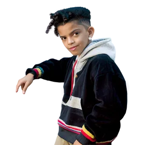 Stylish Young Boy Posing Casually PNG Image