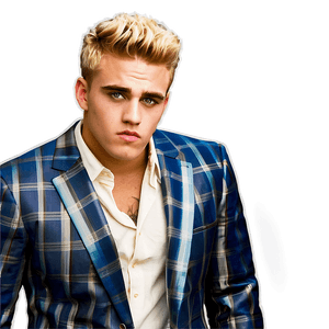 Stylish Young Manin Plaid Jacket PNG