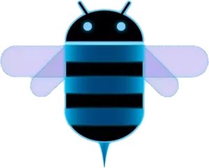 Stylized Android Bee Graphic PNG Image