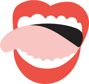 Stylized Anime Mouth Graphic PNG Image