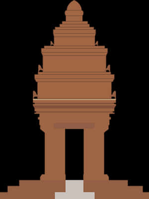 Stylized Asian Pagoda Illustration PNG image with transparent background