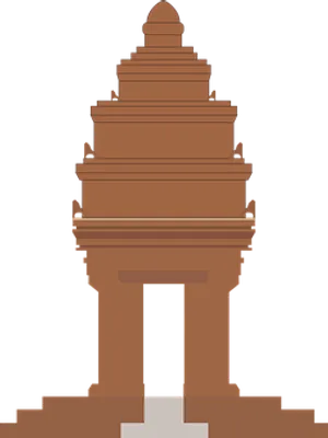 Stylized Asian Pagoda Illustration PNG Image