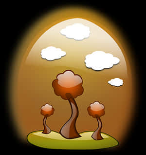 Stylized Autumn Trees Illustration PNG image with transparent background