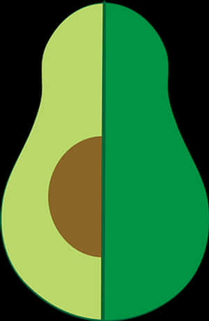 Stylized Avocado Half Illustration PNG image with transparent background