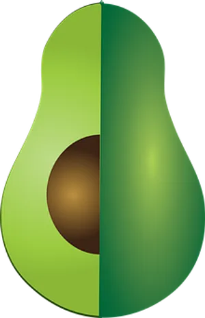 Stylized Avocado Illustration PNG Image