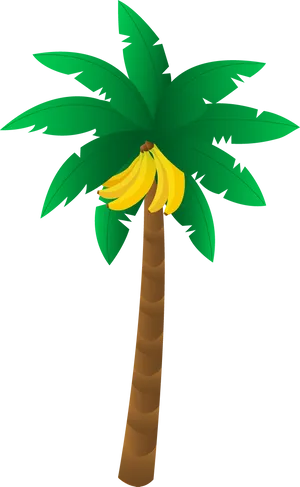 Stylized Banana Tree Illustration PNG Image