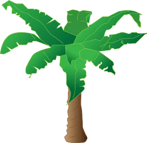 Stylized Banana Tree Illustration PNG Image