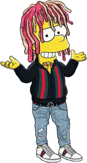 Stylized Bart Simpson Character PNG Image