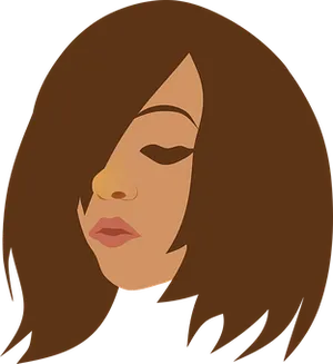 Stylized Beauty Profile Illustration PNG Image