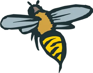 Stylized Bee Clipart PNG Image