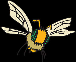 Stylized Bee Illustration PNG image with transparent background