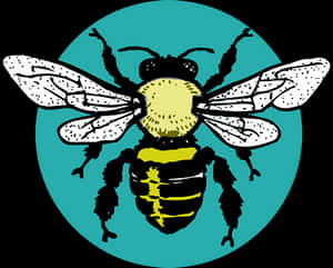 Stylized Bee Illustration PNG image with transparent background