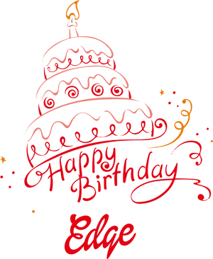 Stylized Birthday Cake Illustration PNG Image