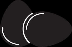 Stylized Black Eggs Vector Illustration PNG with transparent background