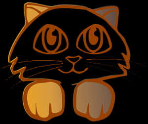 Stylized Black Kitten Illustration PNG image with transparent background