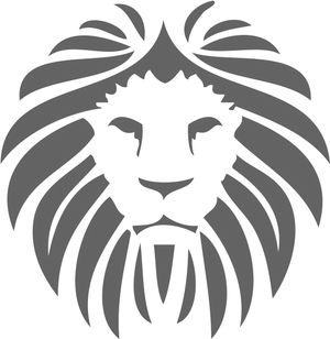 Stylized Black Lion Logo PNG Image