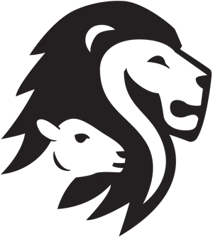 Stylized Black Lion Logo PNG Image