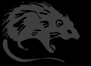 Stylized Black Rat Illustration PNG image with transparent background