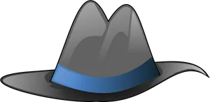 Stylized Black Sombrerowith Blue Band PNG Image