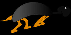 Stylized Black Turtle Illustration PNG image with transparent background