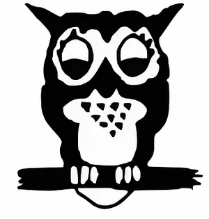 Stylized Blackand White Owl Illustration PNG Image