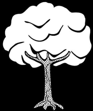 Stylized Blackand White Tree Illustration PNG image with transparent background