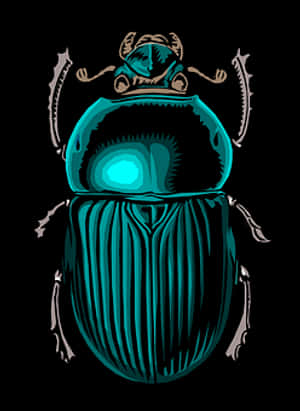 Stylized Blue Beetle Illustration PNG image with transparent background