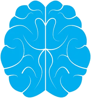 Stylized Blue Brain Outline PNG Image