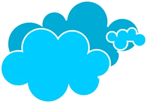 Stylized Blue Clouds Vector PNG Image