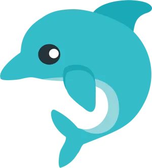 Stylized Blue Dolphin Graphic PNG Image