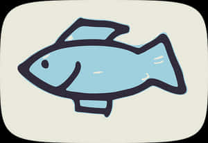 Stylized Blue Fish Illustration PNG image with transparent background