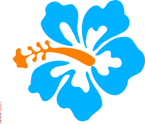 Stylized Blue Hibiscus Graphic PNG image with transparent background