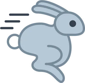 Stylized Blue Rabbit Graphic PNG Image