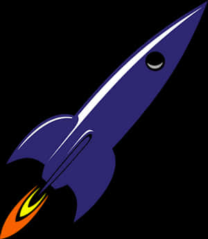 Stylized Blue Rocket Vector PNG with transparent background
