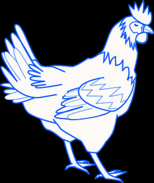 Stylized Blue Rooster Illustration PNG image with transparent background