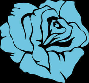 Stylized Blue Rose Graphic PNG image with transparent background