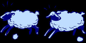 Stylized Blue Sheep Illustration PNG image with transparent background