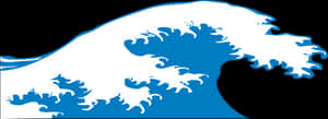 Stylized Blue Wave Graphic PNG