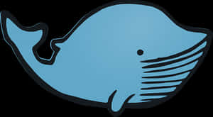 Stylized Blue Whale Graphic PNG image with transparent background