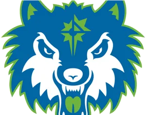 Stylized Blue Wolf Logo PNG Image