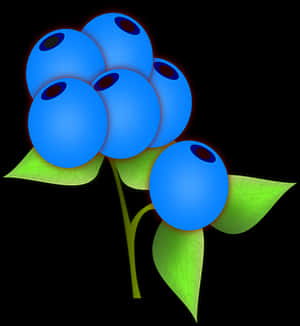 Stylized Blueberries Illustration PNG image with transparent background