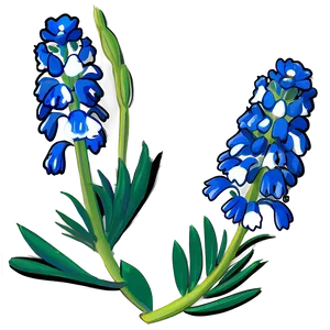 Stylized Bluebonnet Portrait Png Mnk PNG Image