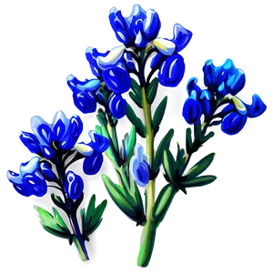 Stylized Bluebonnet Portrait Png Sfp PNG Image