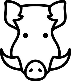 Stylized Boar Outline PNG Image