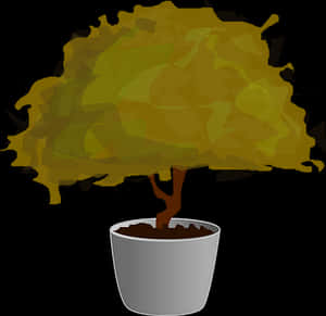 Stylized Bonsai Tree Illustration PNG