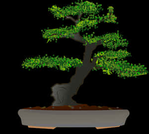 Stylized Bonsai Tree Illustration PNG