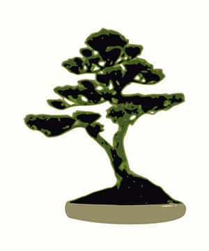 Stylized Bonsai Tree Illustration PNG
