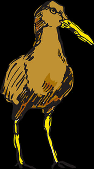 Stylized Brown Bird Illustration PNG image with transparent background